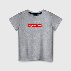 Детская футболка Сигма бой supreme style из песни мерч - тик-ток ме