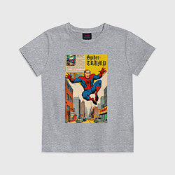 Футболка хлопковая детская Spider-Trump superhero, цвет: меланж