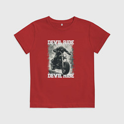 Футболка хлопковая детская Devil ride, цвет: красный