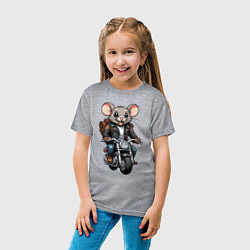 Футболка хлопковая детская Biker mice, цвет: меланж — фото 2
