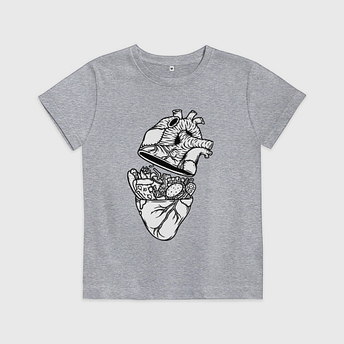 Детская футболка Сердце фастфуда / Меланж – фото 1