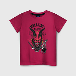 Футболка хлопковая детская Hellfire club demon, цвет: маджента