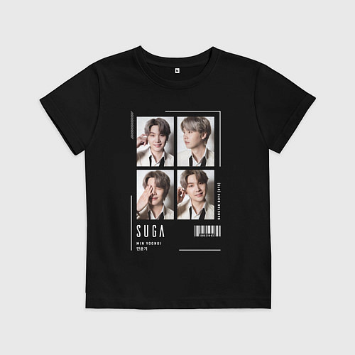 Детская футболка Yoongi bts 4cut / Черный – фото 1