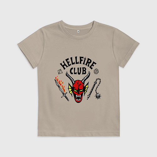 Детская футболка Stranger things - hellfire club / Миндальный – фото 1
