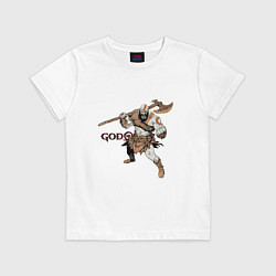 Футболка хлопковая детская Кратос - God Of War, цвет: белый