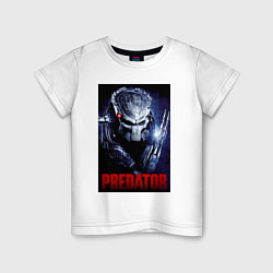 Футболка хлопковая детская Predator in the helmet, цвет: белый
