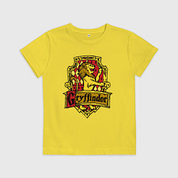 Футболка хлопковая детская Hogwarts - gryffindor logo, цвет: желтый