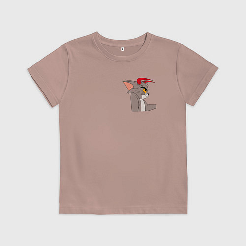 Детская футболка Том демон кот / Пыльно-розовый – фото 1