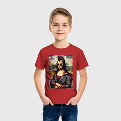 Футболка хлопковая детская Mona Lisa - punk, цвет: красный — фото 2