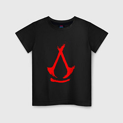 Футболка хлопковая детская Assassins creed - shadows logotype, цвет: черный