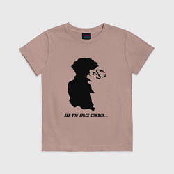 Футболка хлопковая детская Ковбой Бибоп Спайк Шпигель Аниме, цвет: пыльно-розовый