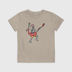 Футболка хлопковая детская Селфи на пляже, цвет: миндальный