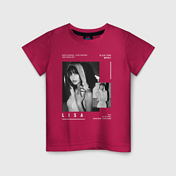 Футболка хлопковая детская Lisa Blackpink, цвет: маджента