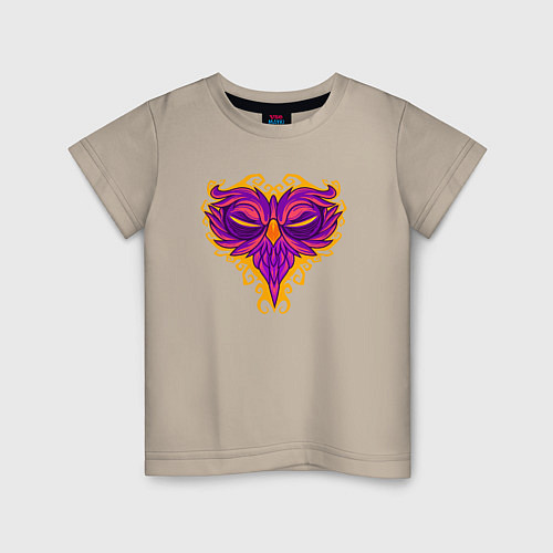 Детская футболка Violet owl / Миндальный – фото 1