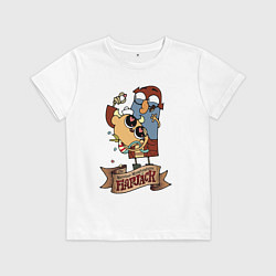 Футболка хлопковая детская Flapjack - heart candies, цвет: белый