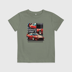 Футболка хлопковая детская Спортивная машина по кусочкам и целиком, цвет: авокадо