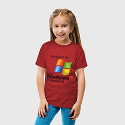 Футболка хлопковая детская Предназначен для windows xp, цвет: красный — фото 2