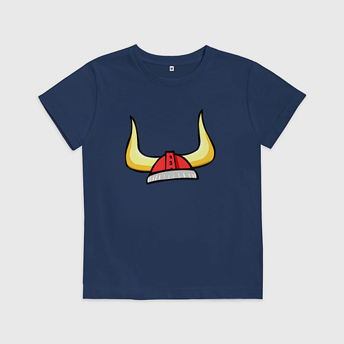 Детская футболка Мужской шлем викинга - для пары / Тёмно-синий – фото 1