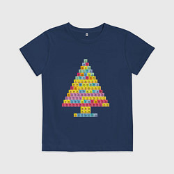 Футболка хлопковая детская Таблица Менделеева ёлка, цвет: тёмно-синий
