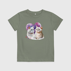 Футболка хлопковая детская Хвостатая любовь, цвет: авокадо