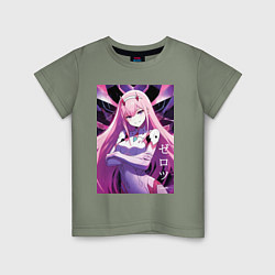 Футболка хлопковая детская Zero two Darling in the Franxx - ai art, цвет: авокадо