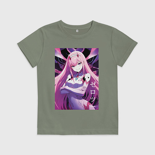 Детская футболка Zero two Darling in the Franxx - ai art / Авокадо – фото 1