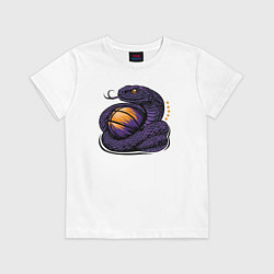 Футболка хлопковая детская Black mamba basketball, цвет: белый