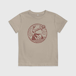 Футболка хлопковая детская Якорь в камне, цвет: миндальный