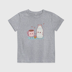 Футболка хлопковая детская Кофе с молоком, цвет: меланж