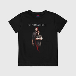 Футболка хлопковая детская Братья Винчестеры - Supernatural, цвет: черный