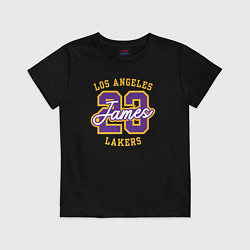 Футболка хлопковая детская Lebron James Lakers, цвет: черный