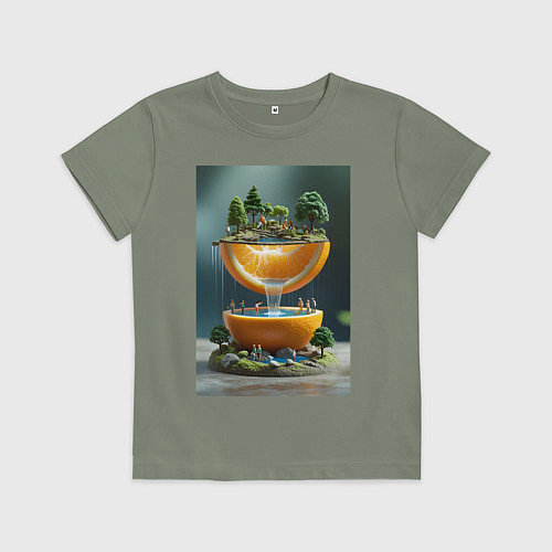 Детская футболка Релаксирующий водопад спелых апельсинов / Авокадо – фото 1