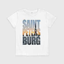 Футболка хлопковая детская Санкт-Петербург Лахта центр, цвет: белый