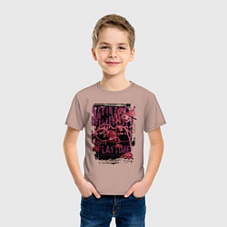 Футболка хлопковая детская Мамочка длинные ноги из Poppy Playtime, цвет: пыльно-розовый — фото 2