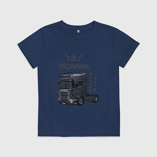 Детская футболка Скания truck driver / Тёмно-синий – фото 1