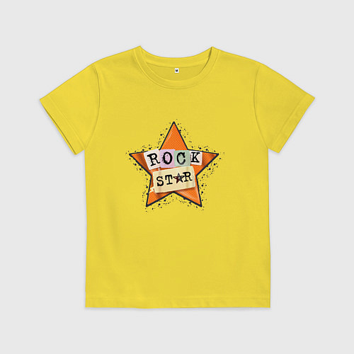Детская футболка Оранжевая рок звезда / Желтый – фото 1