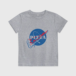 Футболка хлопковая детская Пицца, цвет: меланж