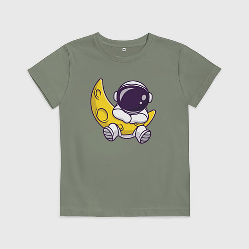 Детская футболка Космонавт и месяц / Авокадо – фото 1