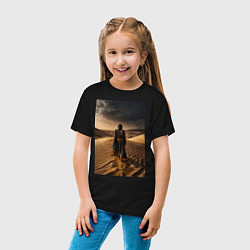 Футболка хлопковая детская В пустыне вечером, цвет: черный — фото 2