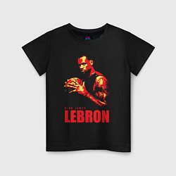 Футболка хлопковая детская King James Lebron, цвет: черный