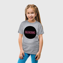 Футболка хлопковая детская Blackpink logotype - group of South Korea, цвет: меланж — фото 2
