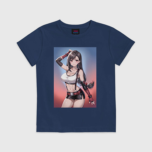 Детская футболка Тифа Локхарт из Final Fantasy VII / Тёмно-синий – фото 1