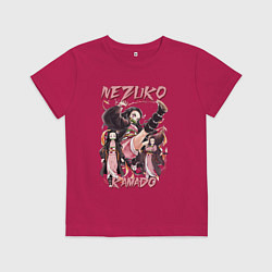 Футболка хлопковая детская Клинок рассекающий демонов Nezuko Kamado, цвет: маджента
