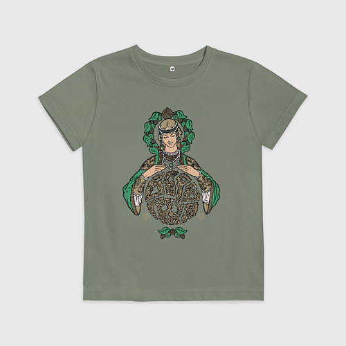 Детская футболка Славянская богиня Берегиня / Авокадо – фото 1