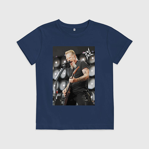 Детская футболка James Alan Hatfield - Metallica / Тёмно-синий – фото 1