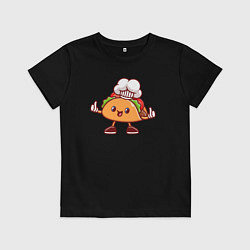 Футболка хлопковая детская Тако повар, цвет: черный