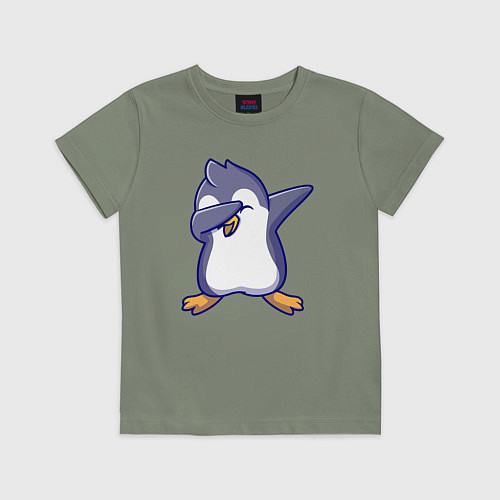Детская футболка Dab penguin / Авокадо – фото 1