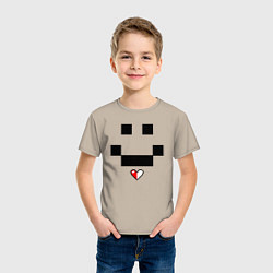 Футболка хлопковая детская Minecraft улыбка и любовь, цвет: миндальный — фото 2