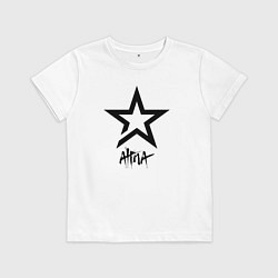 Футболка хлопковая детская Алина - звезда, цвет: белый