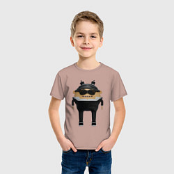 Футболка хлопковая детская Cartoon agent female in black suit, цвет: пыльно-розовый — фото 2